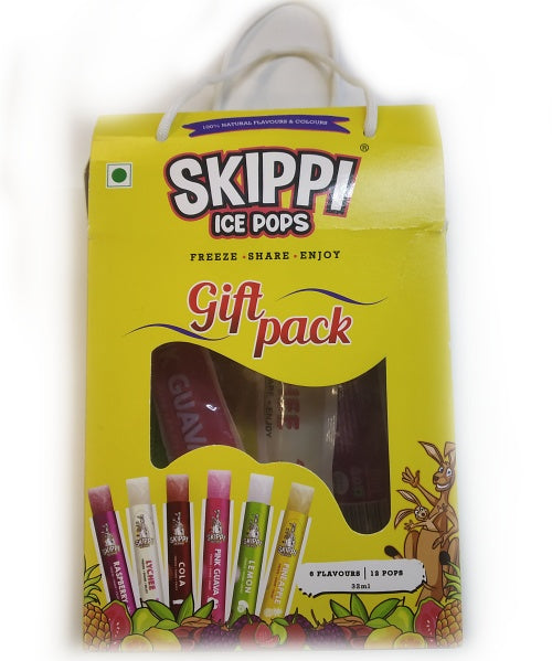 Party Return Gift ( 5 units) Skippi Natural Ice pops, 12 X 32ml. (Cola, Lychee, Raspberry, Pink Guava, Lemon, Pineapple)