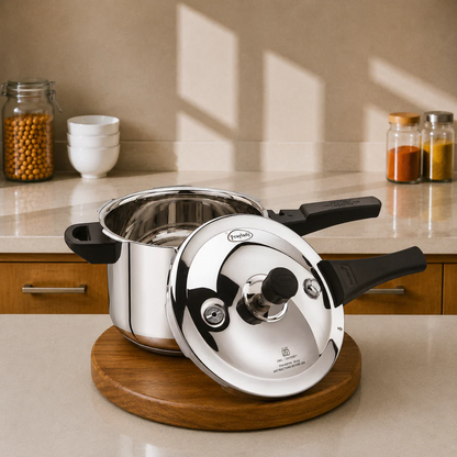 PrayLady Sleek Stainless Steel Pressure Cooker Induction Base