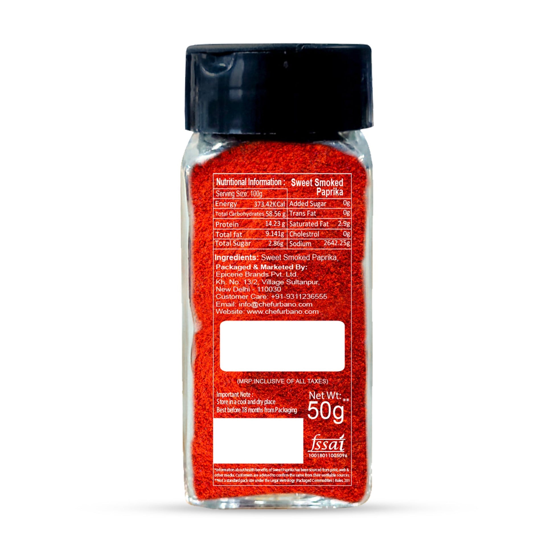 Chef Urbano Smoked Paprika Sweet 50g