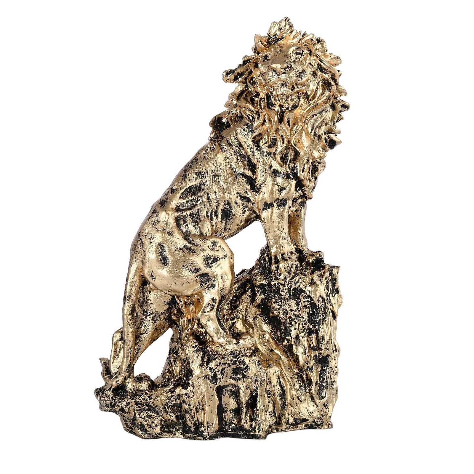 King Lion Black Statue