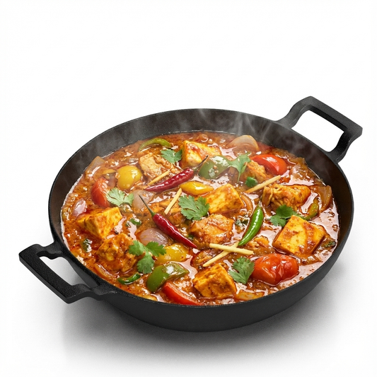 Esspy Pre Seasoned Cast Iron Kadhai | Naturally Non Stick Kadai for Cooking | Gas & Induction Friendly | Woks | 100% Pure & Toxin-Free | No Chemical Coating | Fast & Even Heating