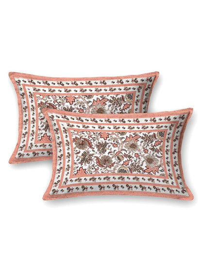 100% Pure Cotton Traditional Printed Bedsheet for Double Bed King Size Bedsheet with 2 Pillow Covers