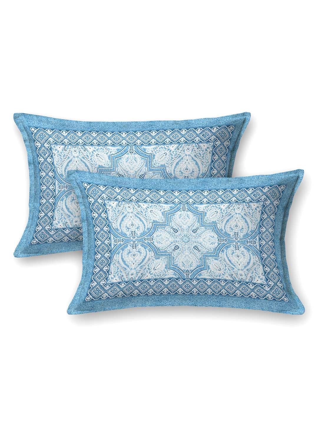 100% Pure Cotton Traditional Printed Bedsheet for Double Bed King Size Bedsheet with 2 Pillow Covers