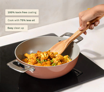 Ember Kadai 24cm Florence Collection Stainless Steel Handle Ceramic Non-Stick