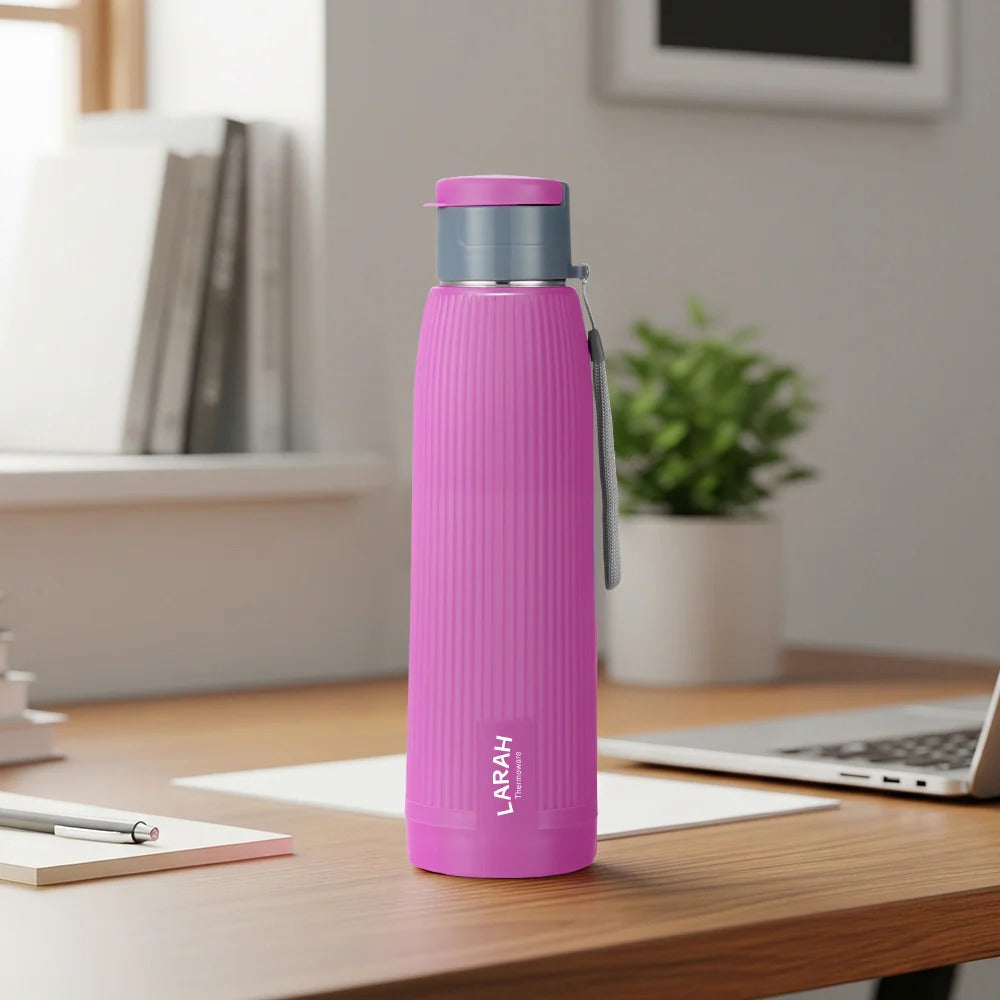Borosil Larah Lava Fluted PU Thermoware Bottle 700ml