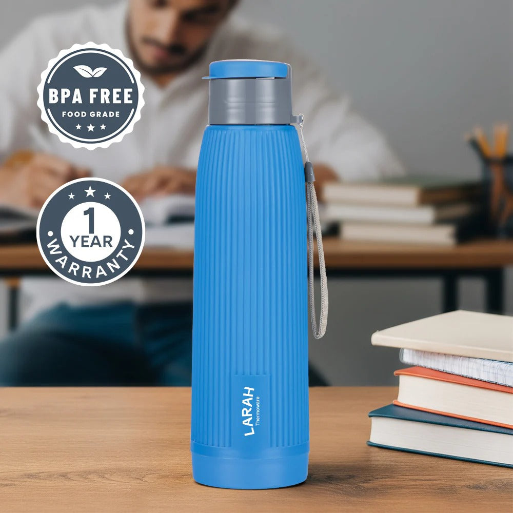Borosil Larah Lava Fluted PU Thermoware Bottle 700ml