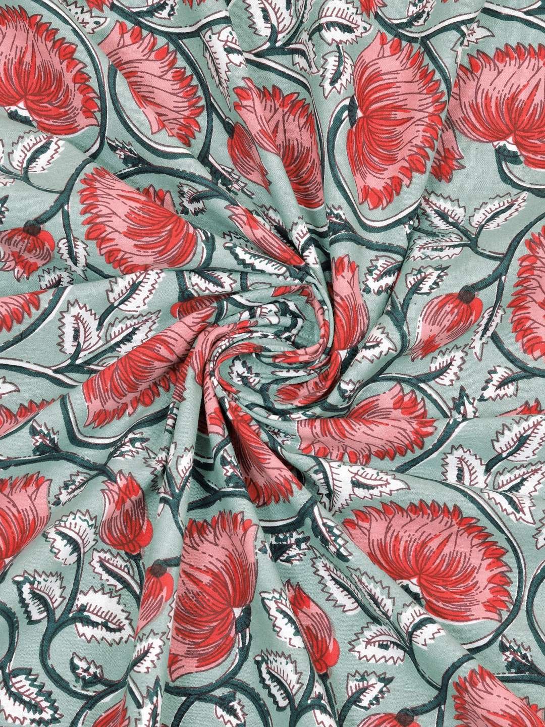 100% Pure Cotton Traditional Printed Bedsheet for Double Bed King Size Bedsheet with 2 Pillow Covers