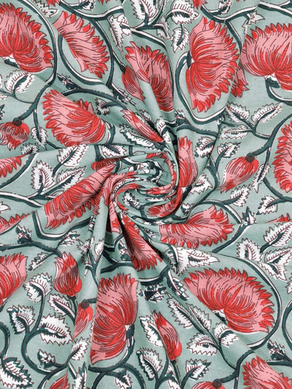 100% Pure Cotton Traditional Printed Bedsheet for Double Bed King Size Bedsheet with 2 Pillow Covers