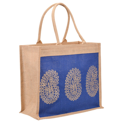 Jute Cottage 3 Mango Print Shopping Zipper 100% Genuine Jute