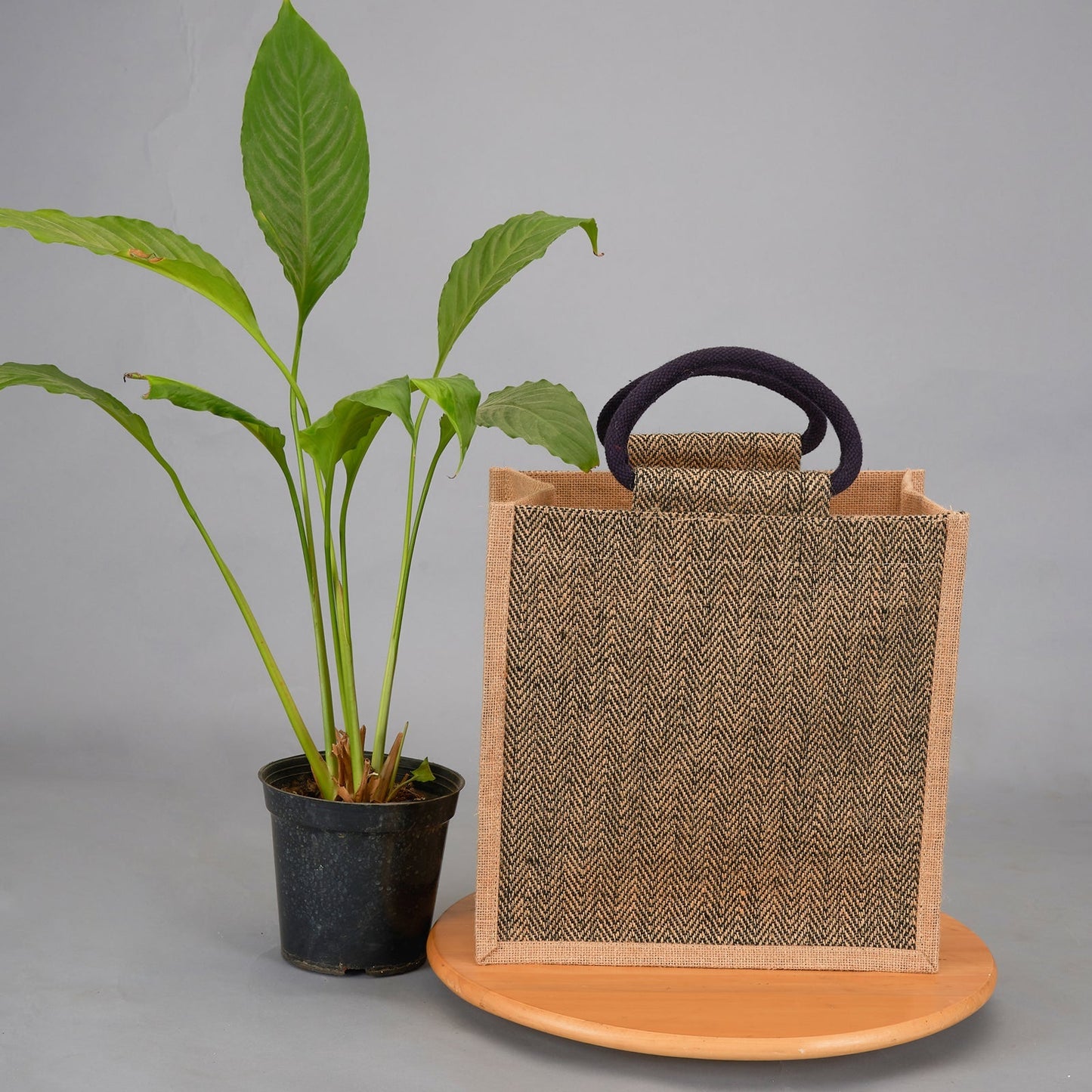 Jute Cottage Herringbone Jute Lunch Zipper
