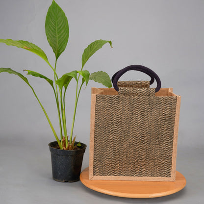Jute Cottage Herringbone Jute Lunch Zipper