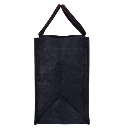 Jute Cottage Cat Print Zipper Lunch Bag 100% Genuine Jute