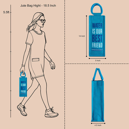 Jute Cottage Water Bottle Bag