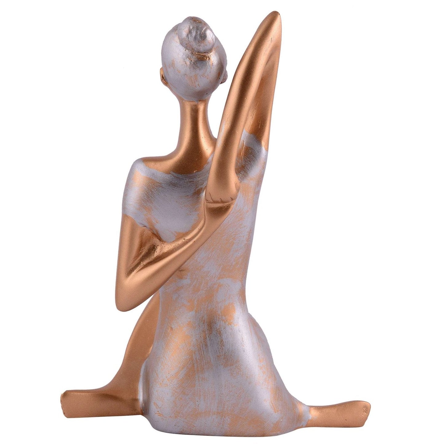 Suitable for home decor Yoga Posture Lady Statue Idol for Home Yoga Statue admirable piece of gift (Golden)