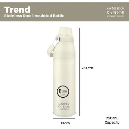Sanjeev Kapoor by Classic Essentials Trend Insulated Water Bottle 750ml Ivory