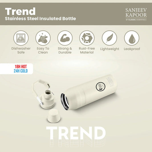 Sanjeev Kapoor by Classic Essentials Trend Insulated Water Bottle 750ml Ivory