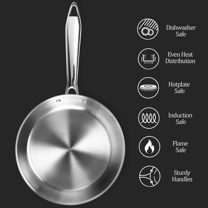 Milton ProCook Triply Stainless Steel Fry Pan with Lid