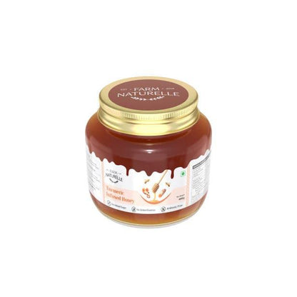 Turmeric Infused Honey | 100% Pure Honey | Wooden Spoon| Raw, Natural, Unprocessed & Unheated Honey | Lab Tested Honey in Glass Bottle.
