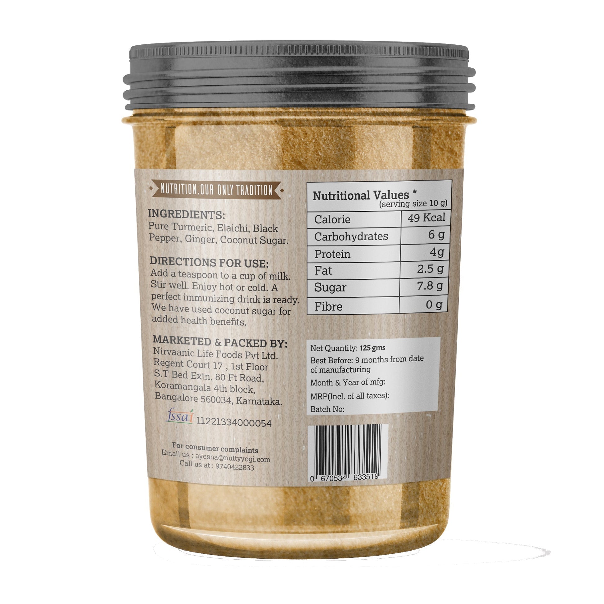 Nutty Yogi Turmeric Latte 125g