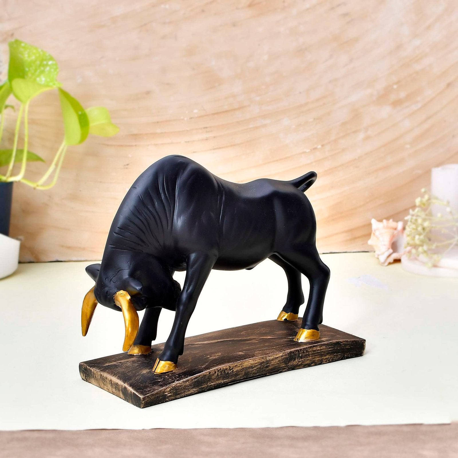 Antique Geometric Statue Bull Sculpture