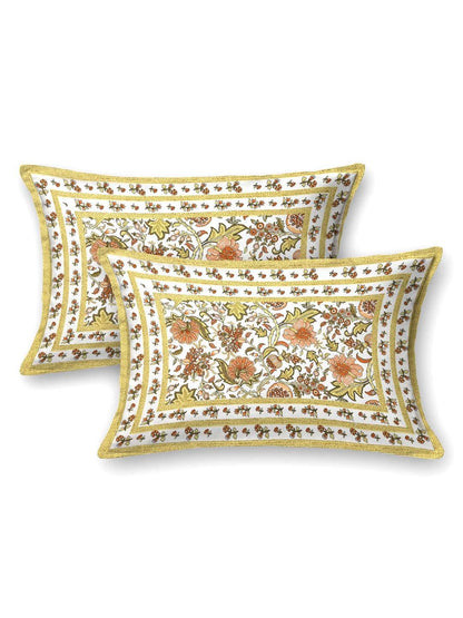 100% Pure Cotton Traditional Printed Bedsheet for Double Bed King Size Bedsheet with 2 Pillow Covers