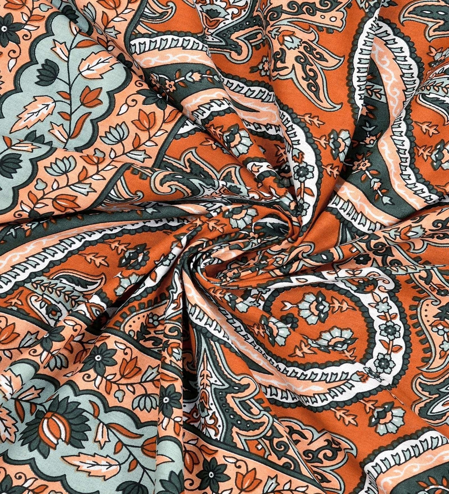 100% Pure Cotton Traditional Printed Bedsheet for Double Bed King Size Bedsheet with 2 Pillow Covers