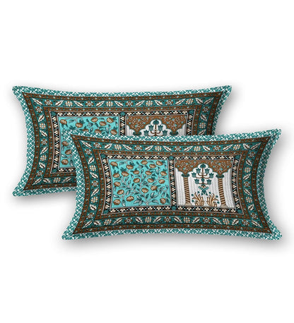 100% Pure Cotton Traditional Printed Bedsheet for Double Bed King Size Bedsheet with 2 Pillow Covers