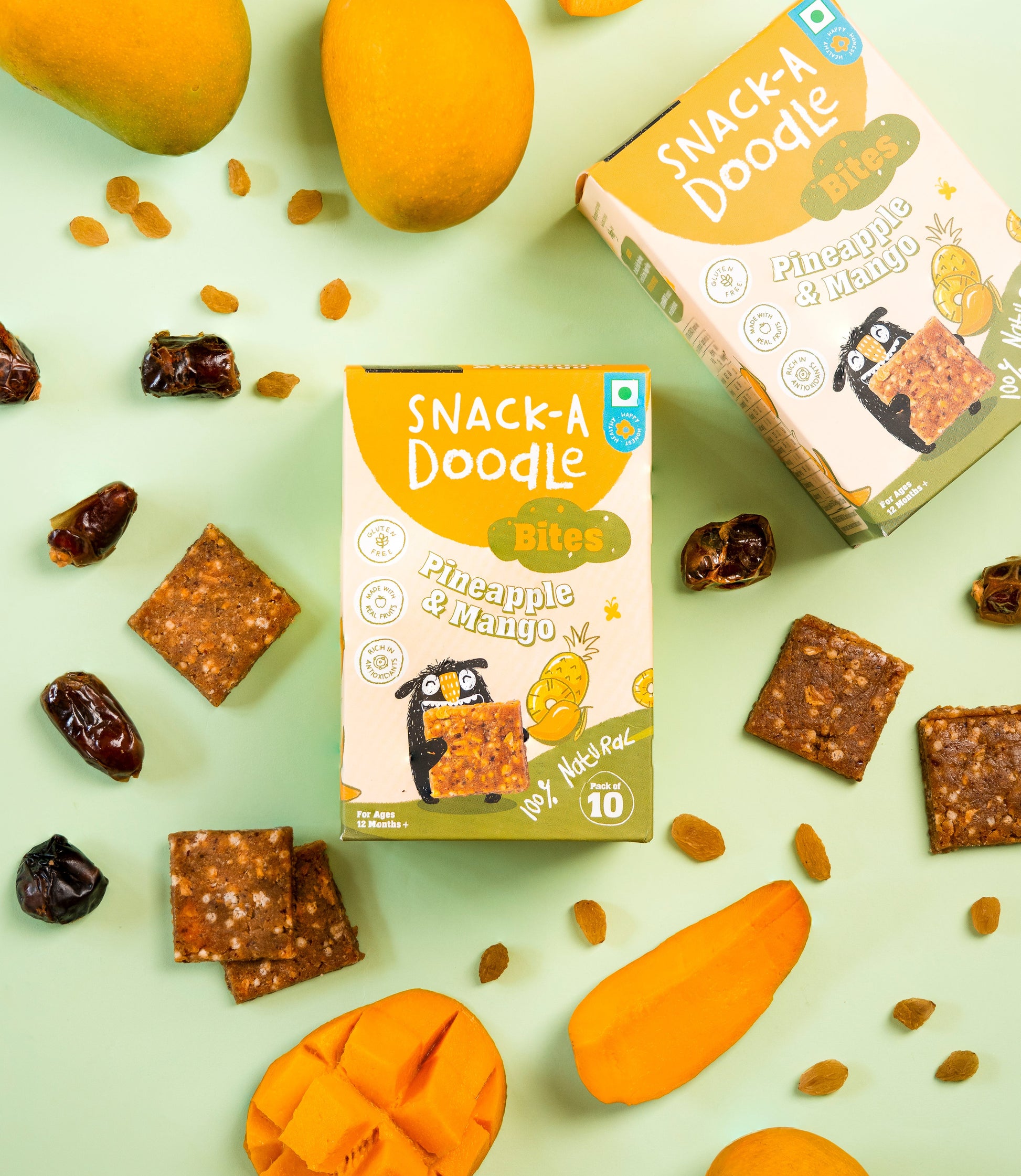 Mango Pineapple Bites with Real Fruits