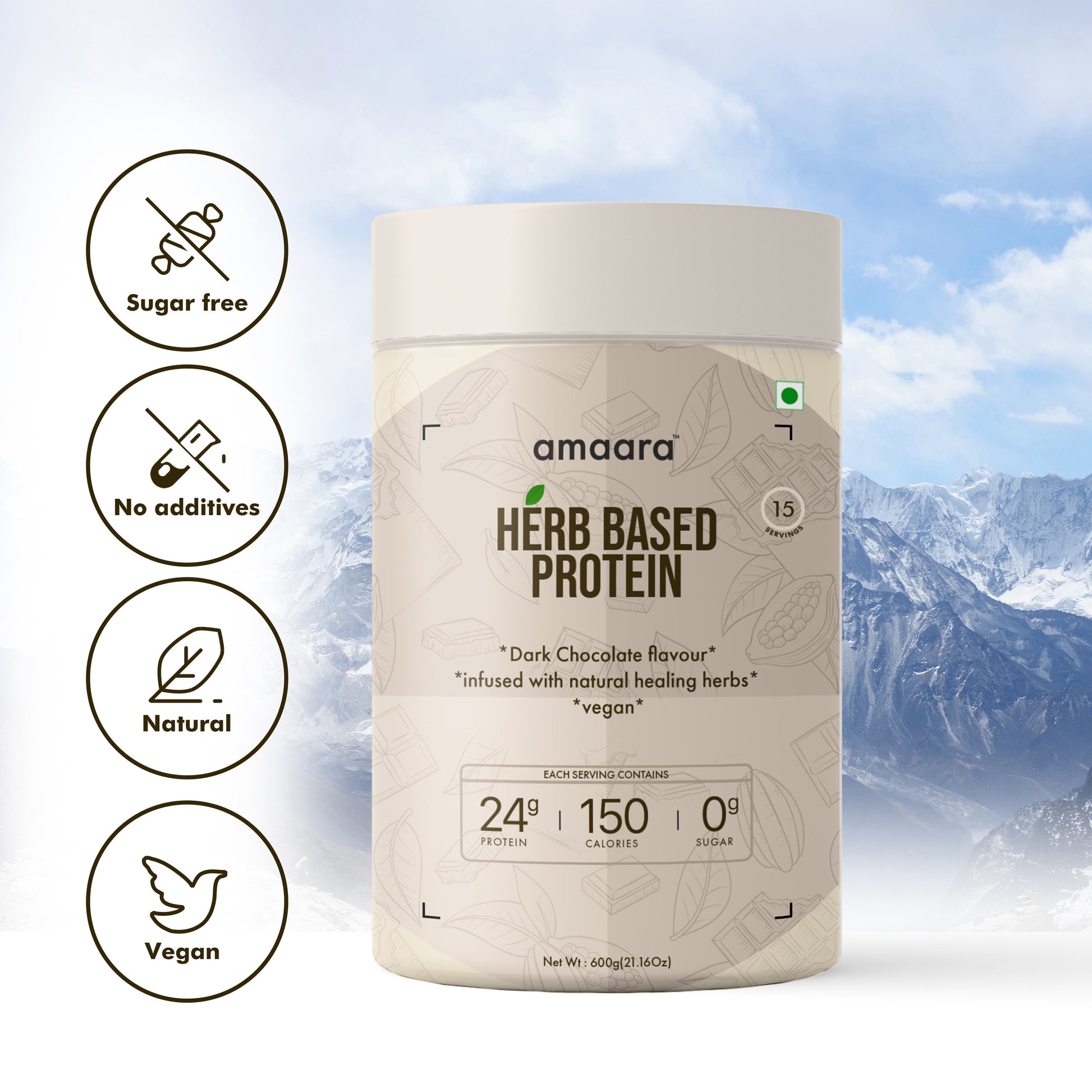 Amaara herbs Herb Based Protein Tropical Mango - 600 gms