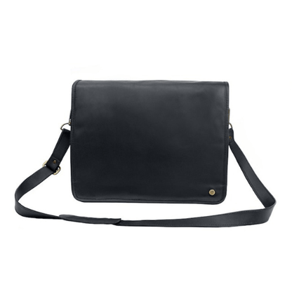 Craftshades – 10*13″Crossbody Handcrafted Small Goat Leather messenger bag – Black | 100% Genuine Leather
