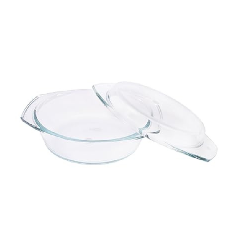 Borosil Glass Casserole Oven and Microwave Safe Serving Bowl With Glass Lid | 700ml | Transparent