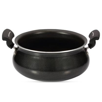 Butterfly Raga Non-stick Aluminium Handi With Lid | 15.5 Cm | Black