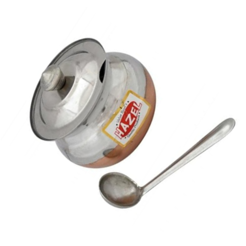Hazel Ghee Pot with Spoon Stainless Steel Copper Bottom Ghee Container for Kitchen Premium Oil