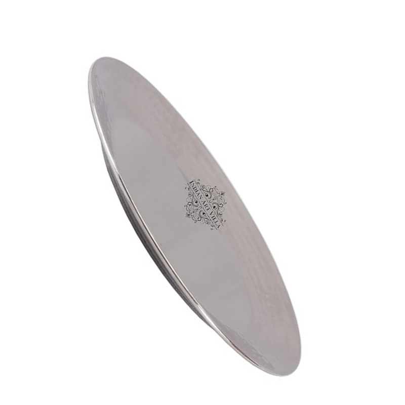 Indian Art Villa 10" Inch Steel Double Layer Quarter Plate Platter - 440 gms