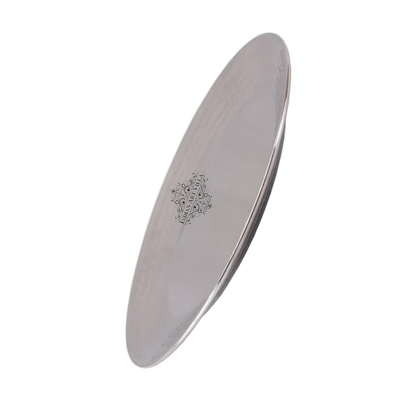 Indian Art Villa 10" Inch Steel Double Layer Quarter Plate Platter - 440 gms