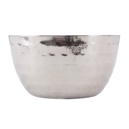 Indian Art Villa Steel Handmade Hammered Serving Bowl - 86 gms