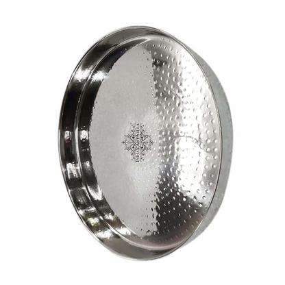 Indian Art Villa Pure Stainless Steel Hammered Design Plate