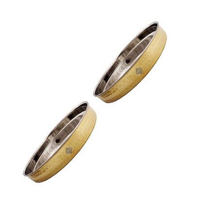 Indian Art Villa Indianartvilla Brass Steel Thali Plate Dinnerware | 13.4'' Inch, 2 Pieces