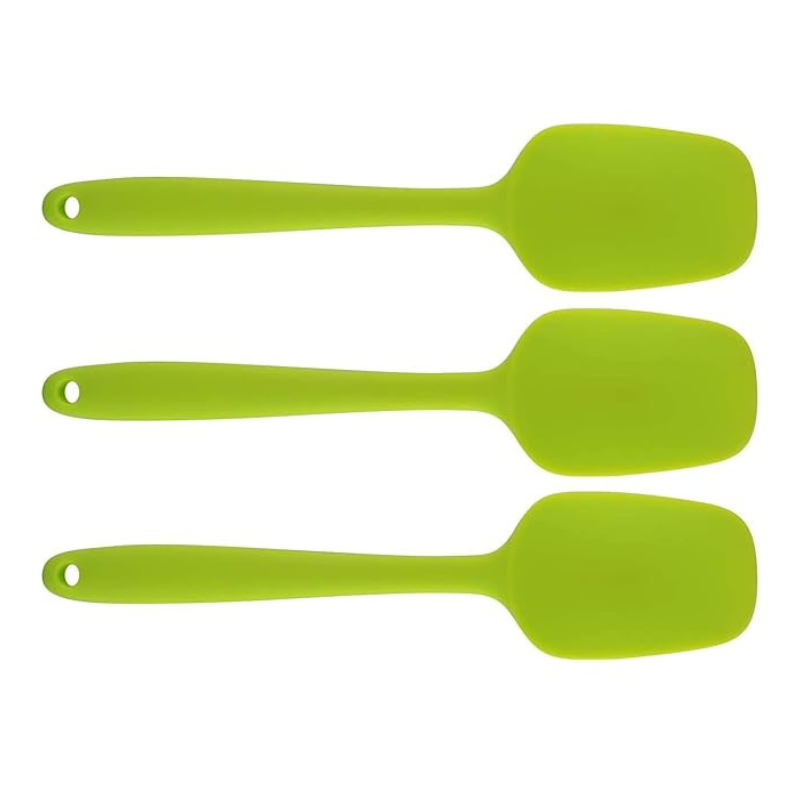 P-Plus International Heat-Resistant Baking Set Spoon Set & Spatulas for nonstick Set Green Set of 3