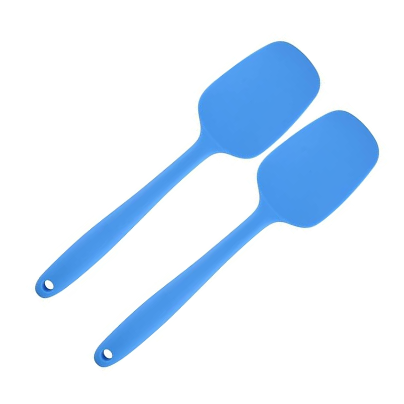 P-Plus International Heat-Resistant Baking Set Spoon Set & Spatulas for nonstick Set Blue Set of 2