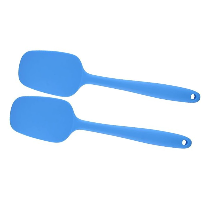 P-Plus International Heat-Resistant Baking Set Spoon Set & Spatulas for nonstick Set Blue Set of 2