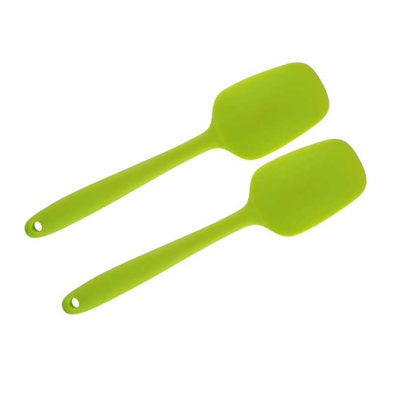 P-Plus International Heat-Resistant Baking Set Spoon Set & Spatulas for nonstick Set Green Set of 2