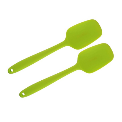 P-Plus International Heat-Resistant Baking Set Spoon Set & Spatulas for nonstick Set Green Set of 2