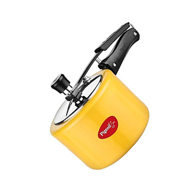 Pigeon by Stovekraft Chroma Yellow 5 litres Chroma Induction Base Aluminium Pressure Cooker 5 litres Yellow