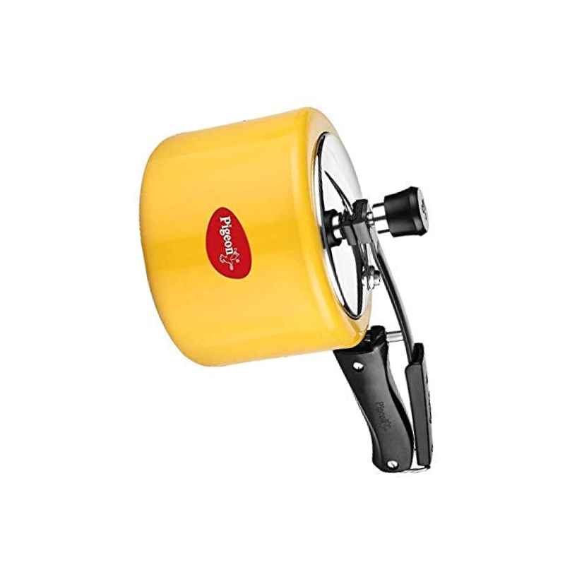 Pigeon by Stovekraft Chroma Yellow 5 litres Chroma Induction Base Aluminium Pressure Cooker 5 litres Yellow