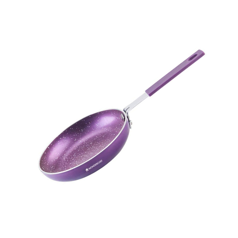 Wonderchef Orchid 14 Cm Mini Frying Pan Non Stick Meta Tuff Soft Touch Handle Pure Grade Aluminum