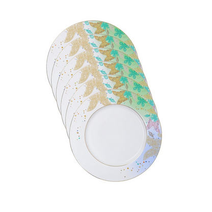 Bergner Butterfly 6 Pcs Dinner Plate Set | 27.4 cm