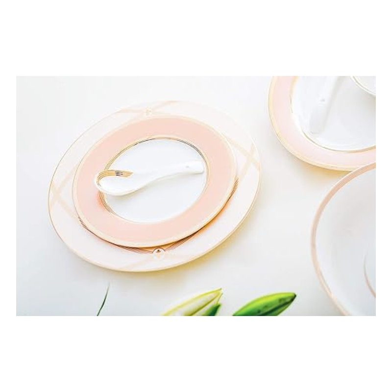 Bergner Bone China Dinner Plate Set - 6 Pieces | White