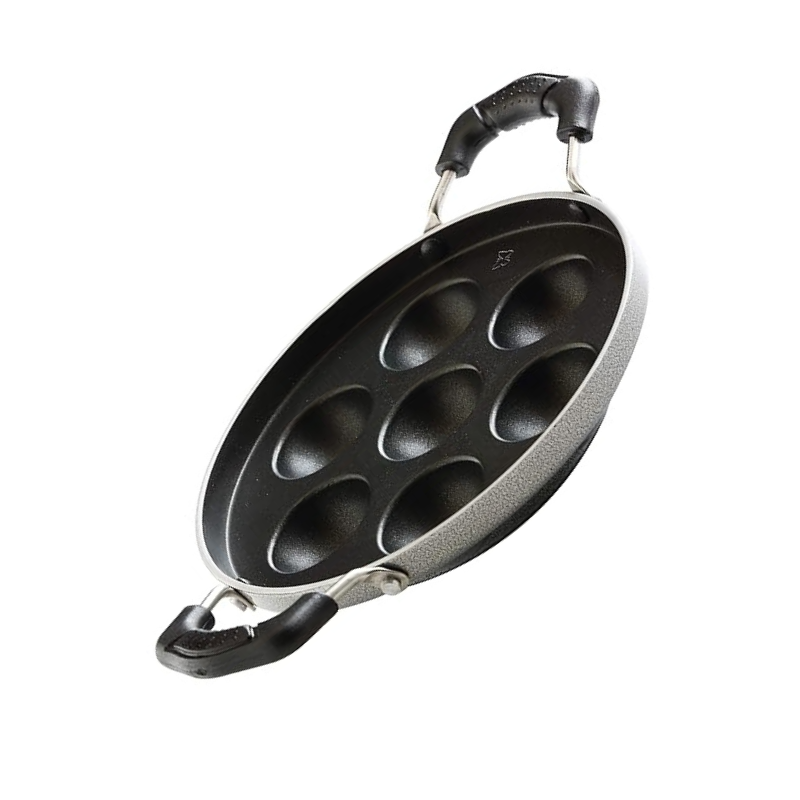 Butterfly Raga Non-Stick Aluminium Paniyarakal | 20 cm | Black