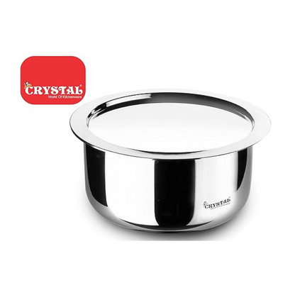 Crystal TriPro -Triply Stainless Steel Tope with Lid - 24 cm Induction Bottom - 1900 gms